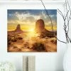 Design Art Art 'Monument Valley At Sunset' Landscape Metal Wall Art - 20 X 12