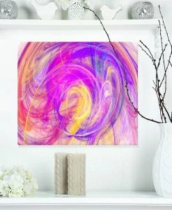 Design Art Art 'Purple Mystic Psychedelic Texture' Abstract Art On Metal Wall Art Panel - 20 X 12