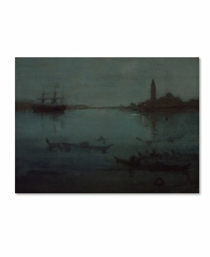 Trademark Global Whistler 'Nocturne In Blue And Silver The Lagoon Venice' Canvas Art - 24 X 18 X 2
