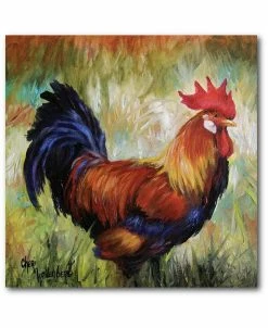 COURTSIDE MARKET Rooster 16 X 16 Gallery-Wrapped Canvas Wall Art