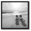 COURTSIDE MARKET Beach I 16 X 16 Framed And Matted Art
