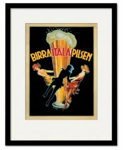 COURTSIDE MARKET Birra Itala Pilsen, 1920 Ca 16 X 20 Framed And Matted Art
