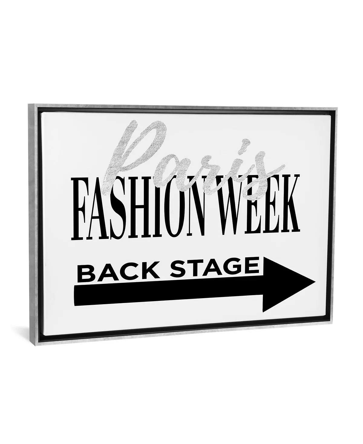 ICanvas Fashion Week Paris Silver By Amanda Greenwood Gallery-Wrapped Canvas Print - 26 X 40 X 0.75 - Image 3