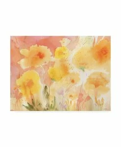 Trademark Global Sheila Golden Coral Sky, Yellow Garden Canvas Art - 27 X 33.5