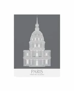Trademark Global Fab Funky Paris Les Invalides Monochrome Canvas Art - 27 X 33.5