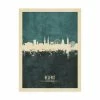 Trademark Global Michael Tompsett Belfast Northern Ireland Skyline Teal Canvas Art - 19.5 X 26