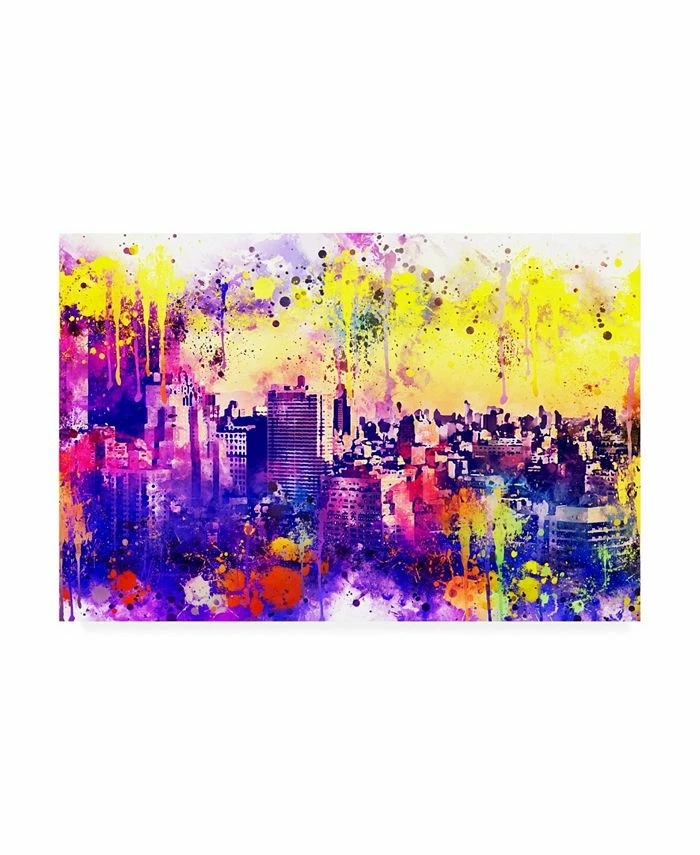 Trademark Global Philippe Hugonnard NYC Watercolor Collection - Colorful Midtown Canvas Art - 36.5 X 48