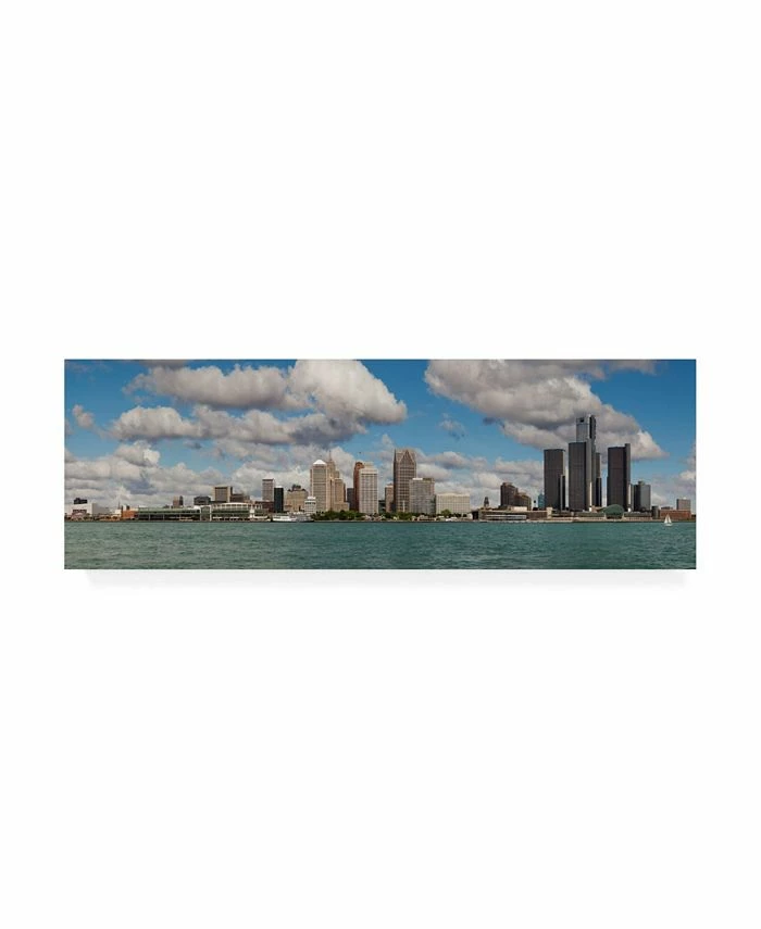 Trademark Global Monte Nagler Detroit Skyline Panorama 2 Canvas Art - 37 X 49