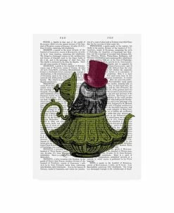 Trademark Global Fab Funky Owl In Teapot Canvas Art - 27 X 33.5