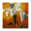 Trademark Global Pablo Esteban White Flower Over Orange Light 1 Canvas Art - 36.5 X 48