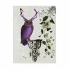 Trademark Global Fab Funky Purple Owl With Antlers Canvas Art - 36.5 X 48