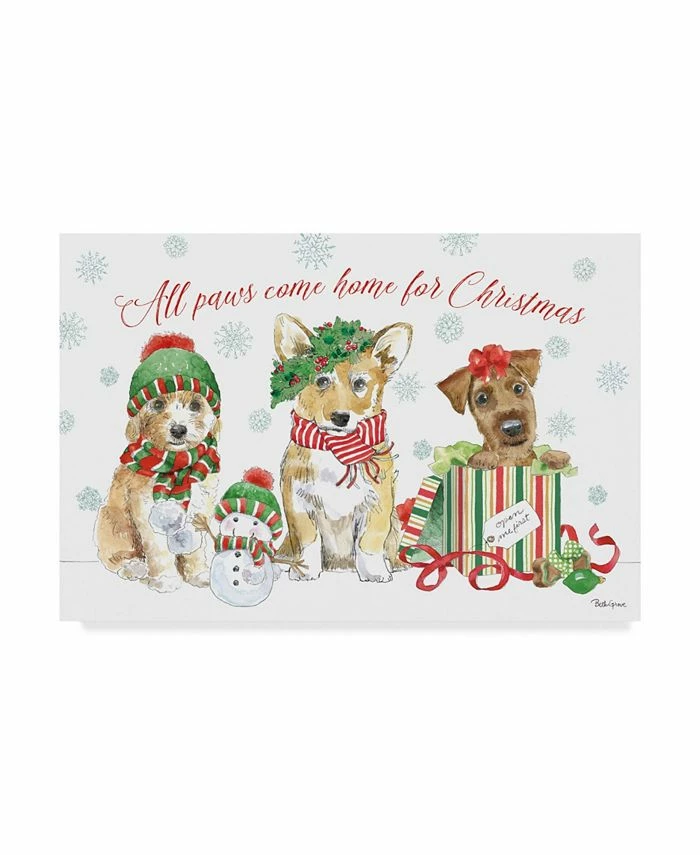 Trademark Global Beth Grove Holiday Paws I Canvas Art - 20 X 25