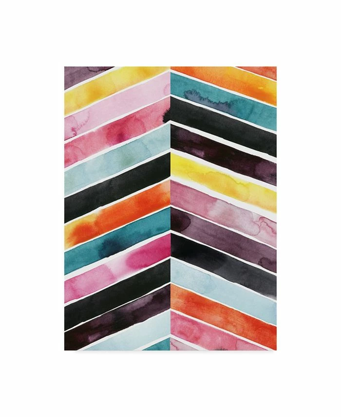 Trademark Global Ce Popp Vivid Watercolor Chevron I Canvas Art - 20 X 25