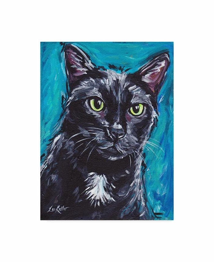 Trademark Global Hippie Hound Studios Cat Black Cat Expressive Canvas Art - 37 X 49
