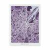 Trademark Global Michael Tompsett Belfast Northern Ireland City Map Purple Canvas Art - 15 X 20