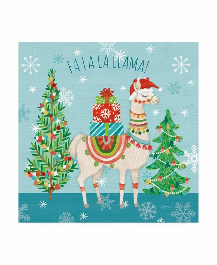 Trademark Global Mary Urban Lovely Llamas Christmas IX Canvas Art - 20 X 25