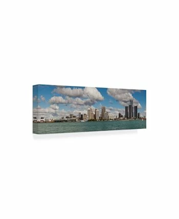 Trademark Global Monte Nagler Detroit Skyline Panorama 2 Canvas Art - 37 X 49 - Image 2