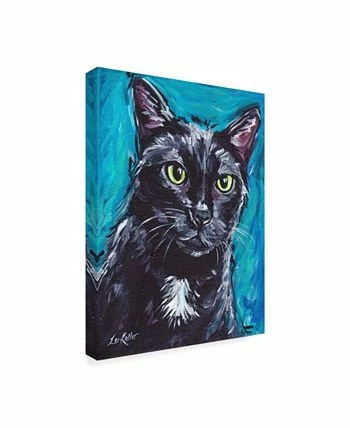 Trademark Global Hippie Hound Studios Cat Black Cat Expressive Canvas Art - 37 X 49 - Image 2