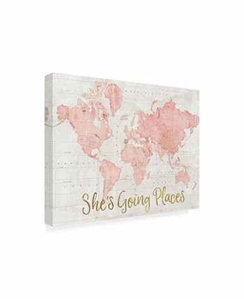 Trademark Global Sue Schlabach Across The World She's Going Places Pink Canvas Art - 20 X 25 - Image 2