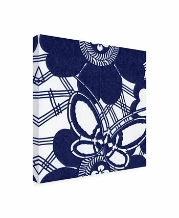 Trademark Global Vision Studio Indigo Floral Katagami I Canvas Art - 15 X 20 - Image 2