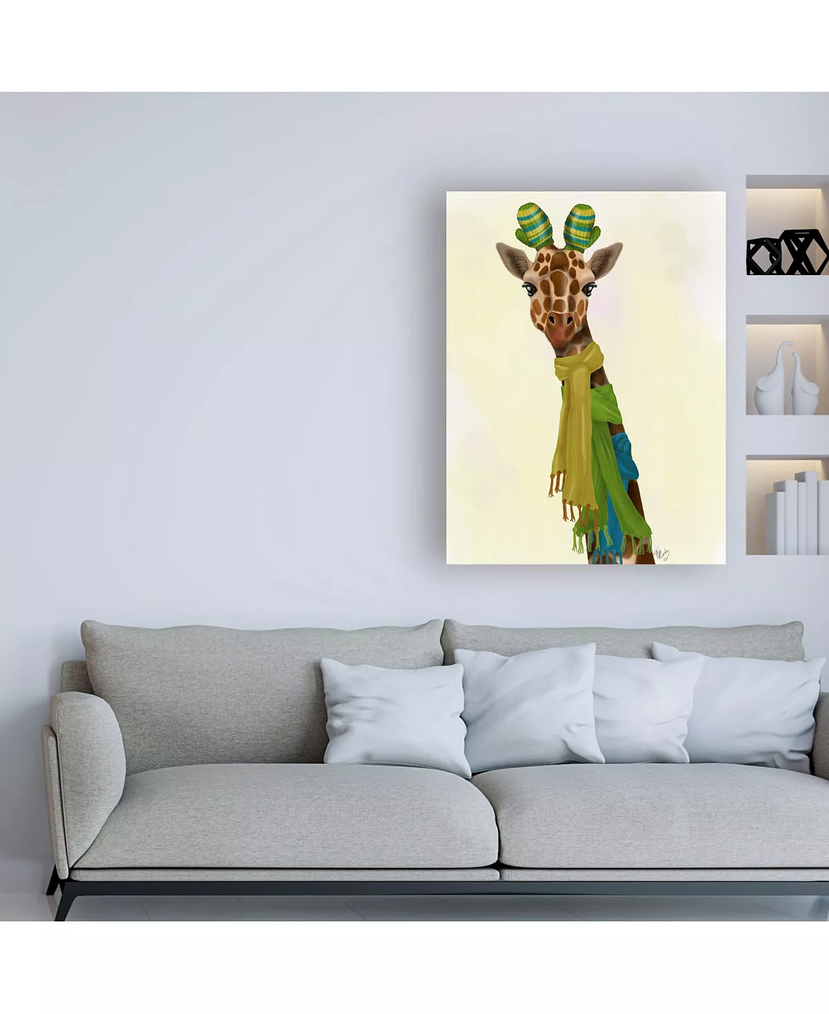 Trademark Global Fab Funky Giraffe And Scarves Canvas Art - 27 X 33.5 - Image 3