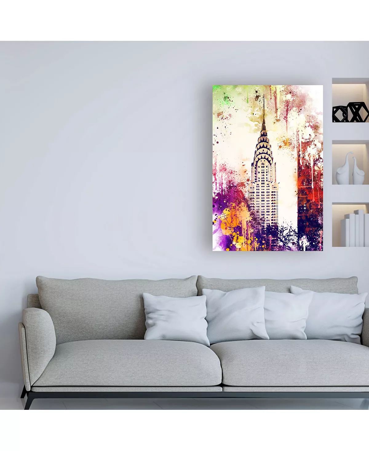 Trademark Global Philippe Hugonnard NYC Watercolor Collection - Chrysler Building Canvas Art - 36.5 X 48 - Image 3