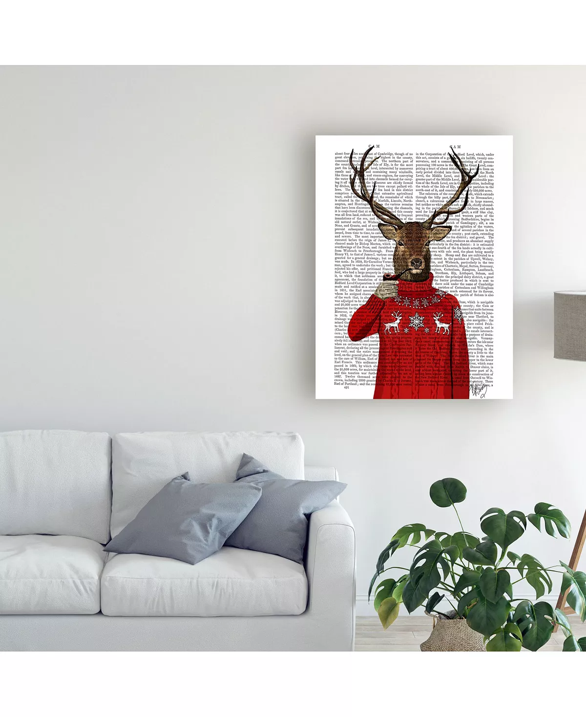 Trademark Global Fab Funky Deer In Ski Sweater Canvas Art - 15.5 X 21 - Image 3
