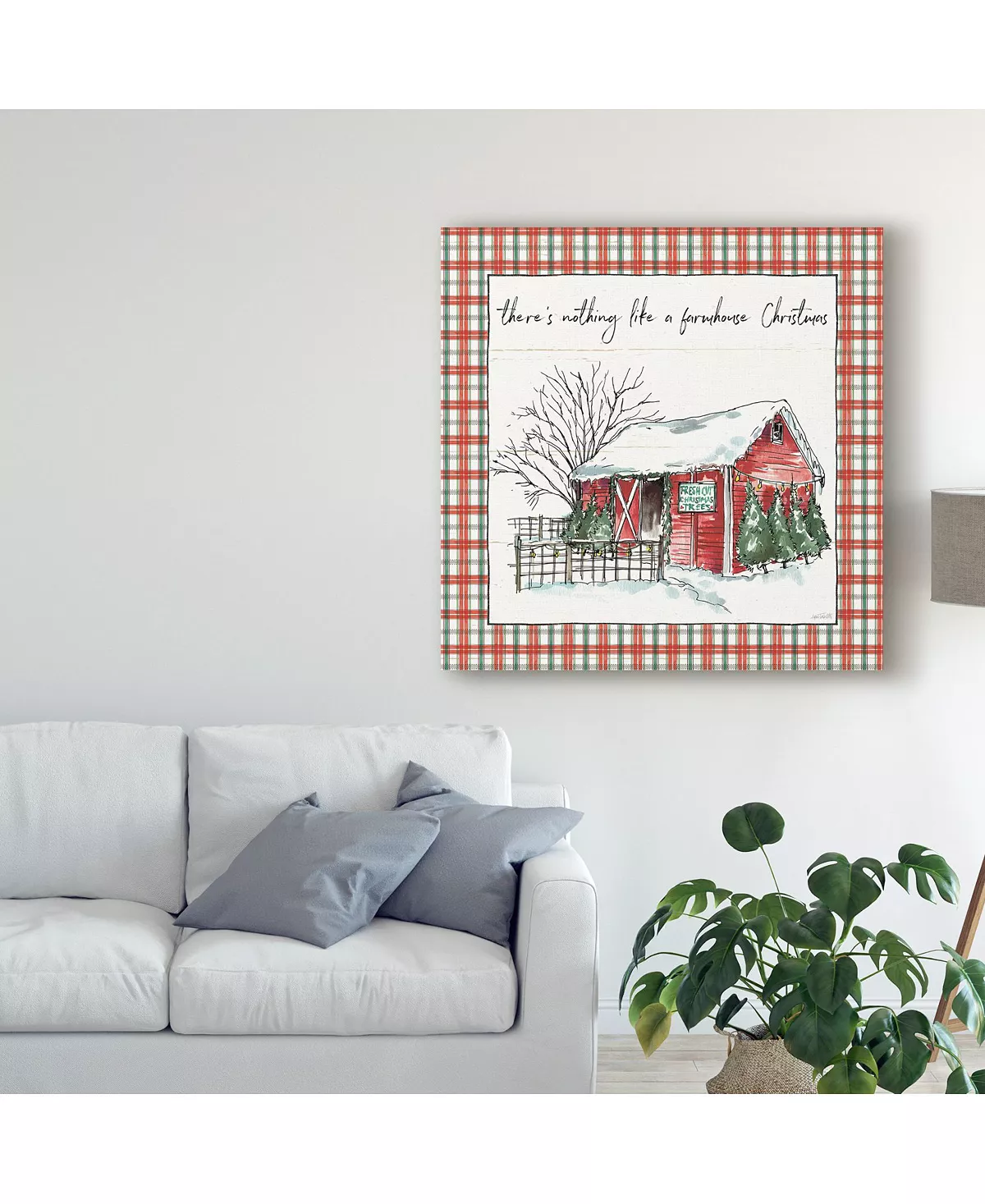 Trademark Global Anne Tavoletti Holiday On The Farm IV Plaid Canvas Art - 27 X 33 - Image 3