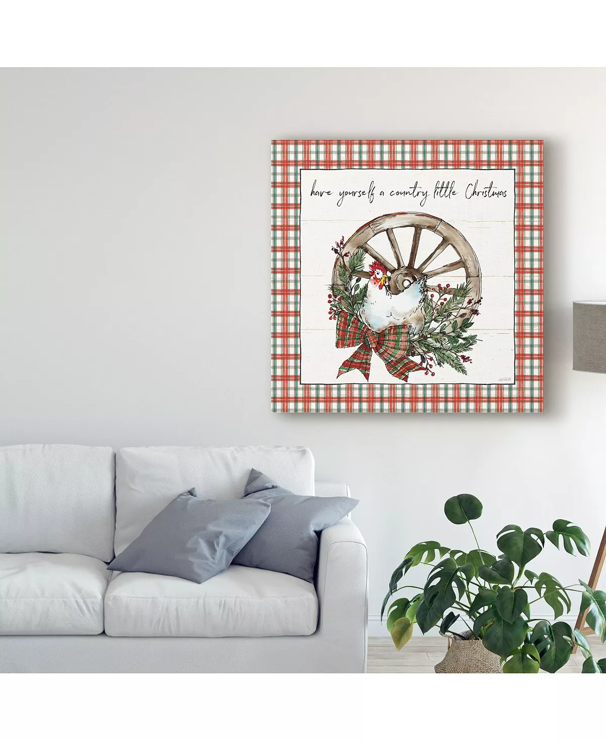 Trademark Global Anne Tavoletti Holiday On The Farm V Plaid Canvas Art - 27 X 33 - Image 3