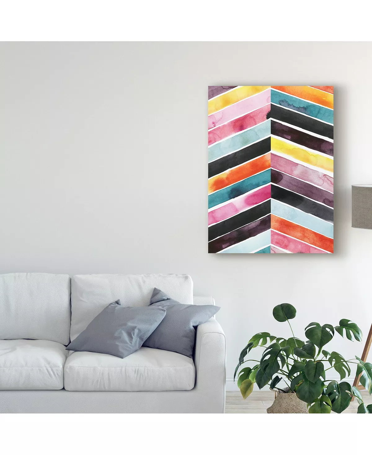 Trademark Global Ce Popp Vivid Watercolor Chevron I Canvas Art - 20 X 25 - Image 3