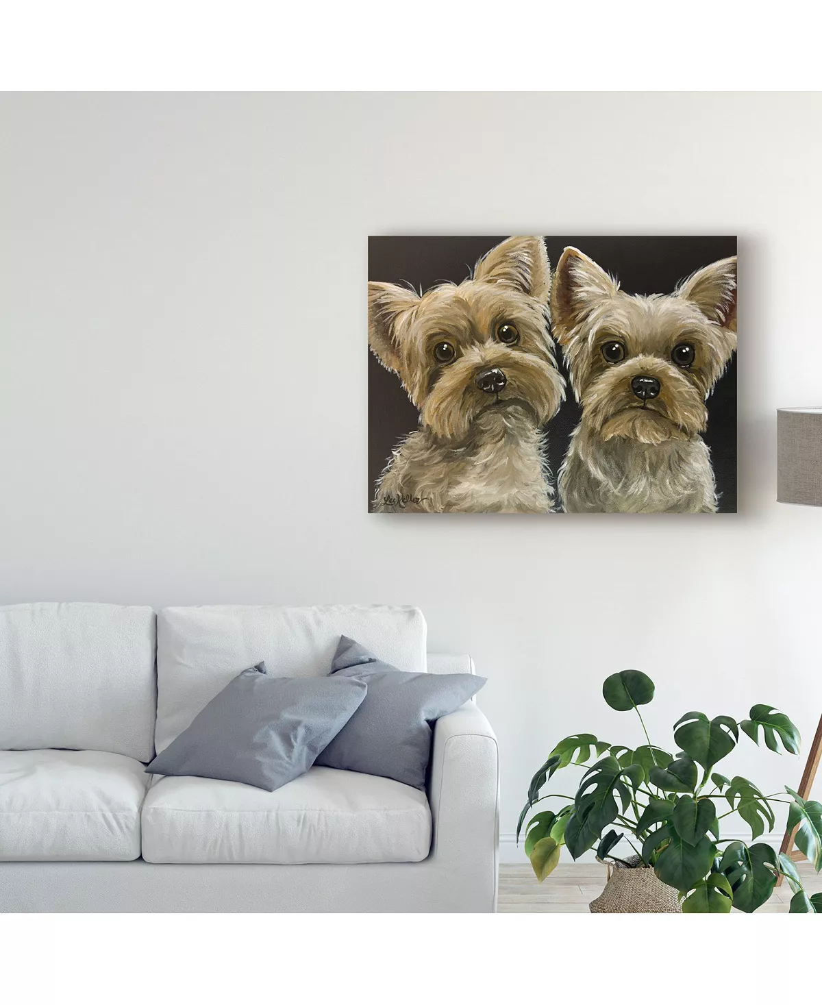 Trademark Global Hippie Hound Studios Yorkies Pair Canvas Art - 15 X 20 - Image 3