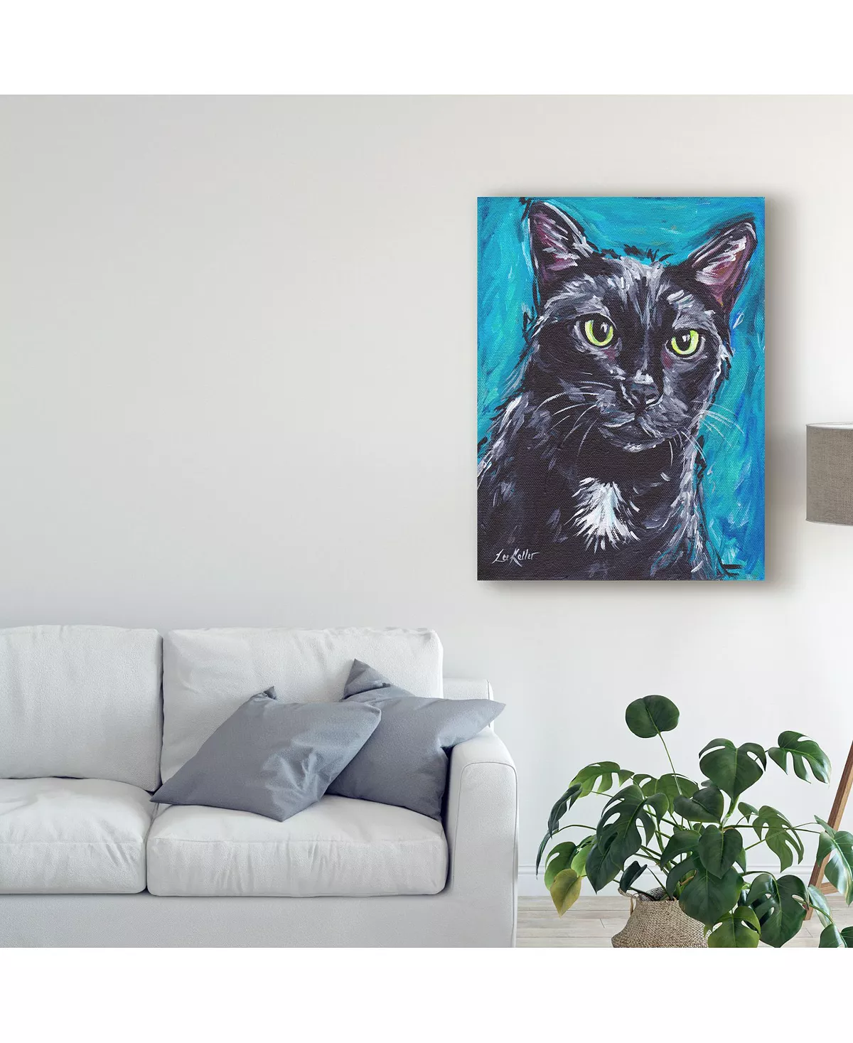 Trademark Global Hippie Hound Studios Cat Black Cat Expressive Canvas Art - 37 X 49 - Image 3