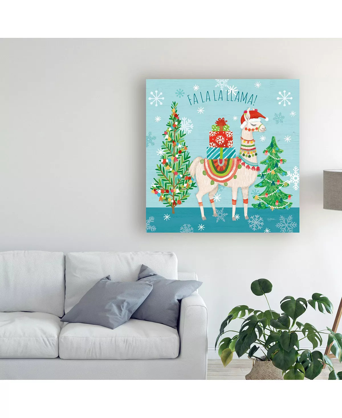 Trademark Global Mary Urban Lovely Llamas Christmas IX Canvas Art - 20 X 25 - Image 3