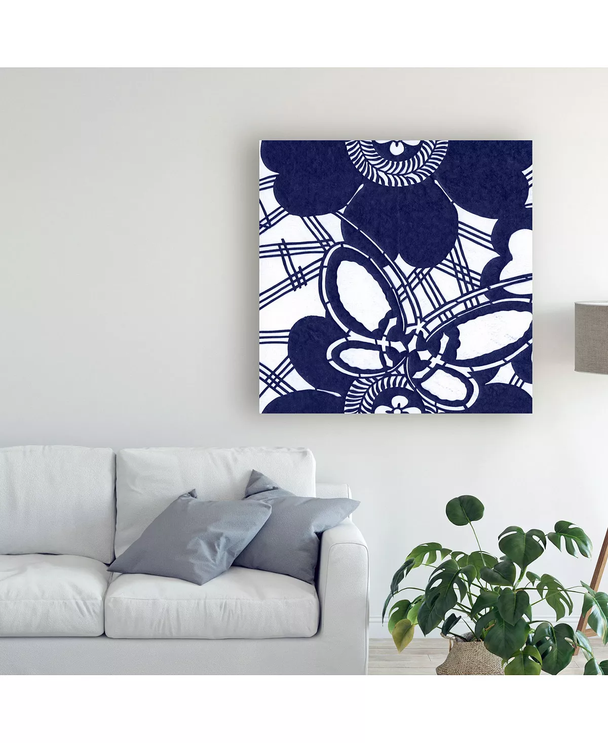 Trademark Global Vision Studio Indigo Floral Katagami I Canvas Art - 15 X 20 - Image 3