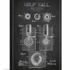 ICanvas Golf Ball Charcoal Patent Blueprint By Aged Pixel Wrapped Canvas Print - 26 X 18