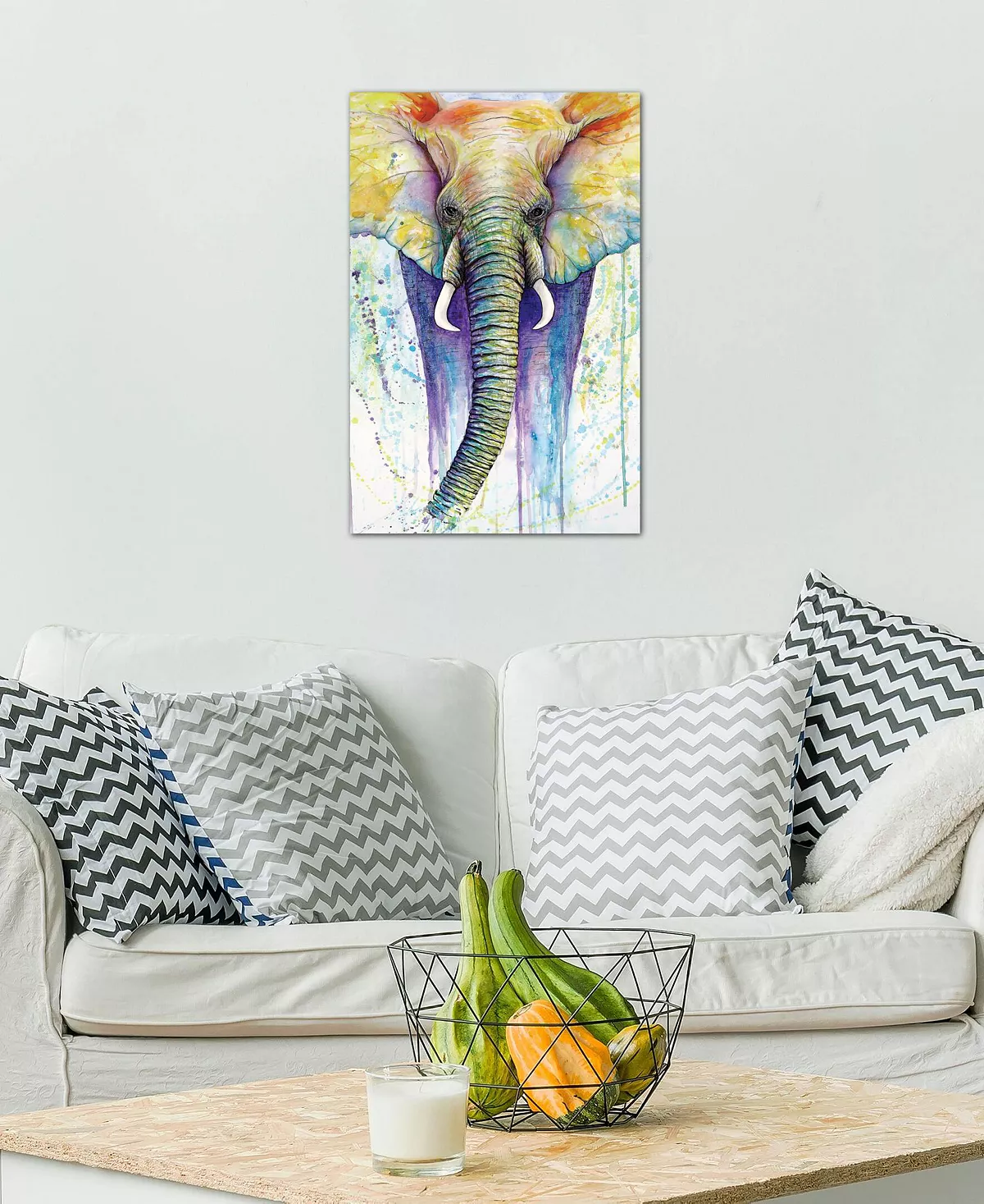 ICanvas Elephant Colors By Michelle Faber Wrapped Canvas Print - 40 X 26 - Image 2