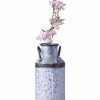 Vintiquewise Rustic Farmhouse Style Galvanized Metal Milk Can Decoration Planter And Vase, Small