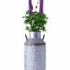 Vintiquewise Rustic Farmhouse Style Galvanized Metal Milk Can Decoration Planter And Vase, Large