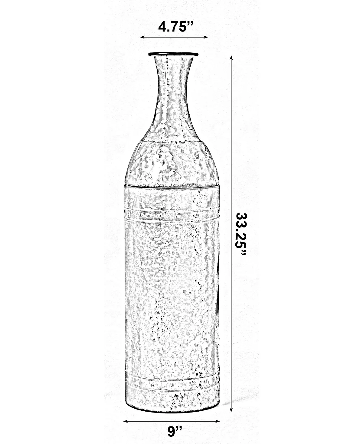 Vintiquewise 33 Rustic Farmhouse Style Galvanized Metal Floor Vase Decoration, Medium - Image 6