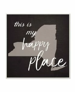 Stupell Industries This Is My Happy Place New York Wall Plaque Art, 12 X 12
