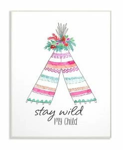 Stupell Industries Ay Wild My Child Tent Wall Plaque Art, 12.5 X 18.5