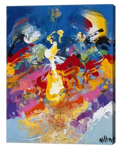 Metaverse Abstract Ocean Blue 1 By William Malucu Canvas Art, 27 X 36