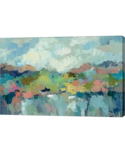 Metaverse Abstract Lakeside By Silvia Vassileva Canvas Art, 36 X 24
