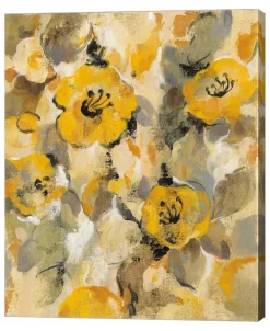 Metaverse Yellow Floral I By Silvia Vassileva Canvas Art, 29.25 X 36