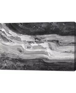 Metaverse Currents Gray Black White By Albena Hristova Canvas Art, 30 X 20