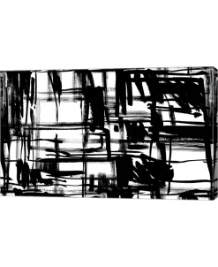 Metaverse Black And White By Stessi Canvas Art, 25.5 X 16