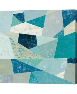 Metaverse Indigo Geo Metric II Soft By Silvia Vassileva Canvas Art, 24 X 24