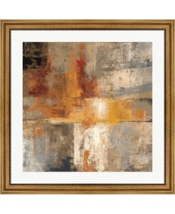 Metaverse Silver And Amber Crop By Silvia Vassileva Framed Art, 32 X 32