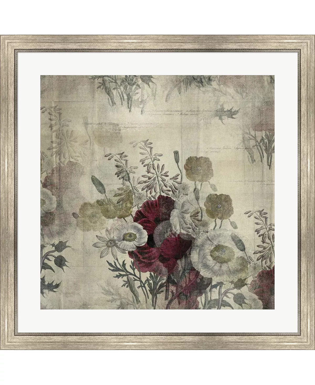 Metaverse Floral Collage White Space By Marcee Duggar Framed Art, 32 X 32