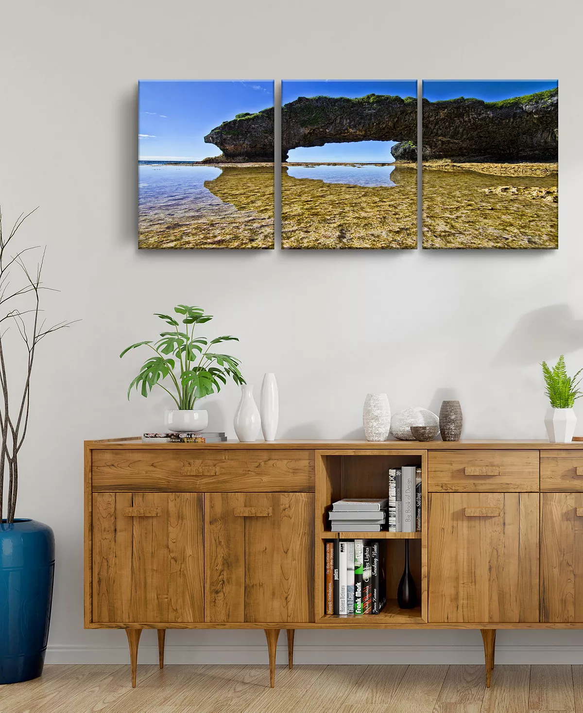 Ready2HangArt Qua Rocks II 3 Piece Wrapped Canvas Coastal Wall Art Set, 20 X 48 - Image 3